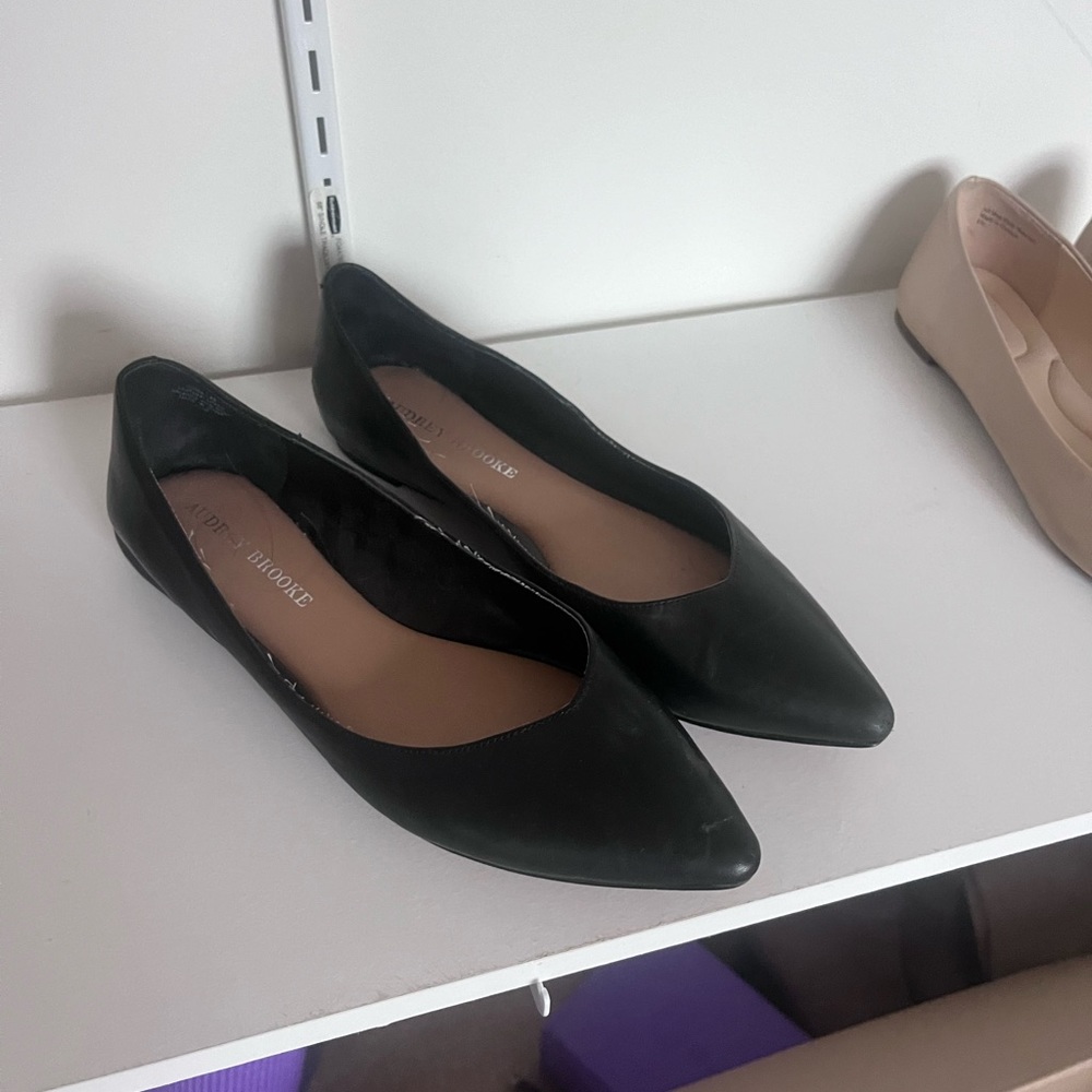 Black business casual flats